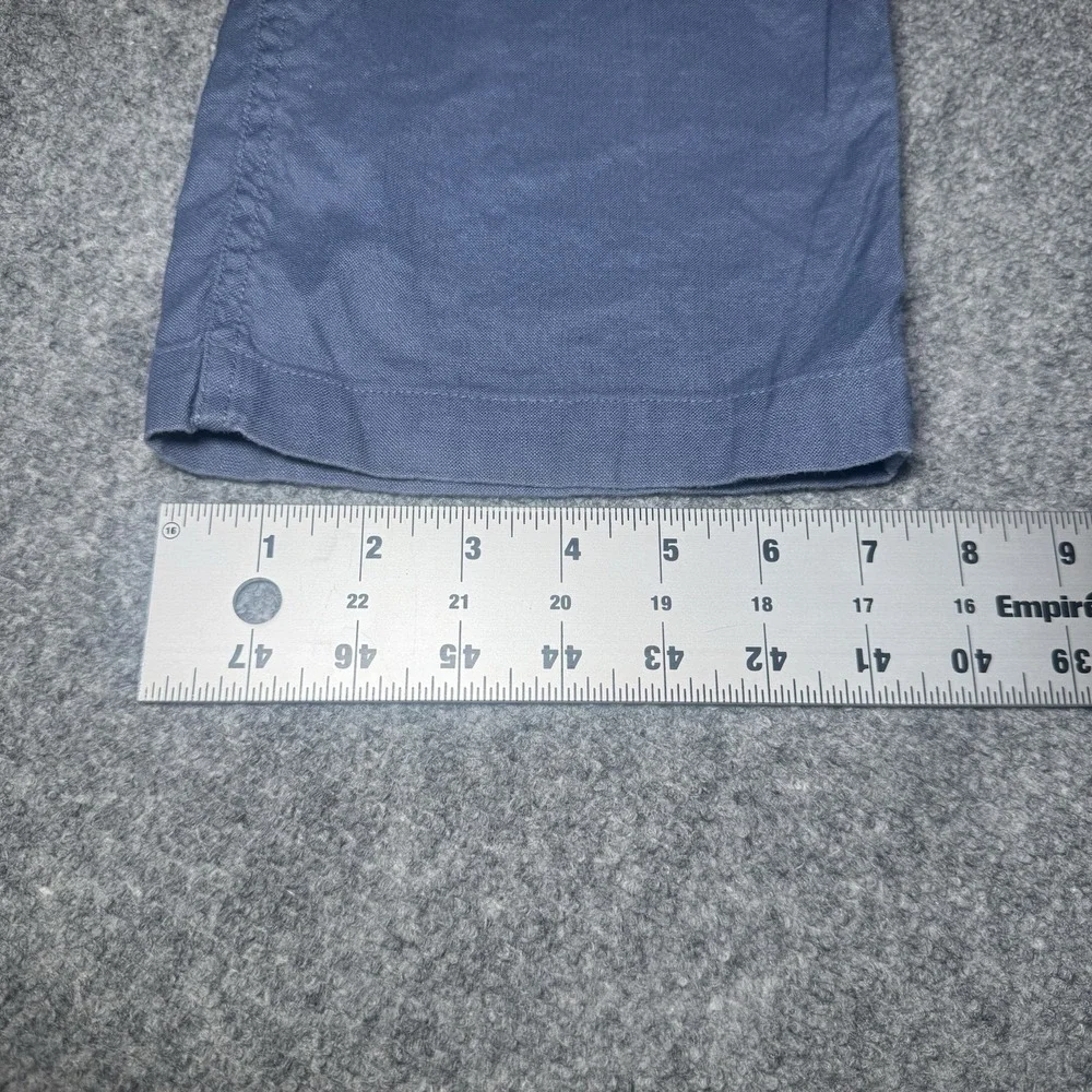 Dandy Del Mar Linen Blend Drawstring Pants Navy Blue Men Large Coconut Button